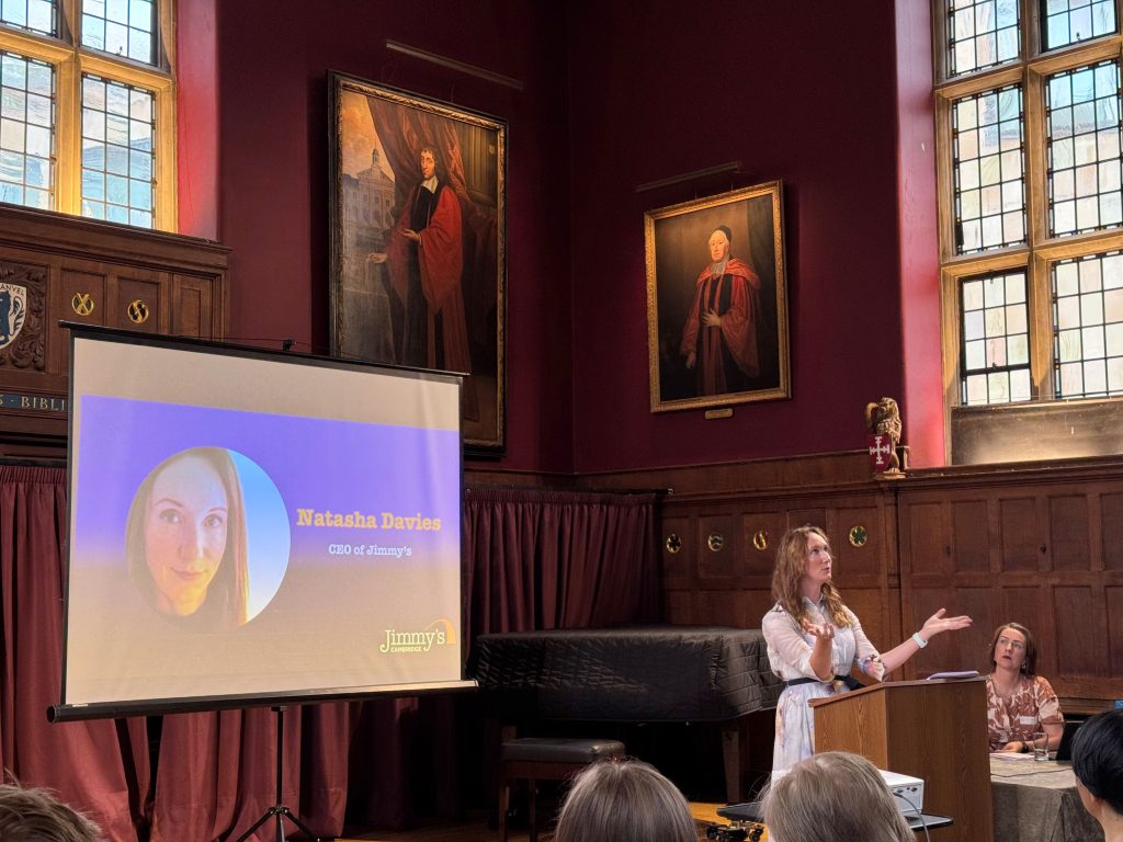 Jimmy's CEO Natasha Davies speaking